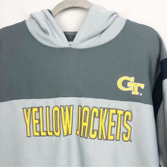 J. AMERICA | GEORGIA TECH YELLOW JACKETS Gray & Yellow Hoodie Men’s Size X-Large - Picture 3 of 7
